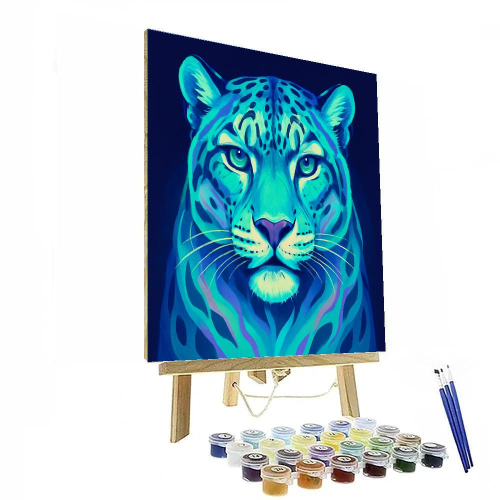 Aurora Gaze Snow Leopard Numbered painting kits