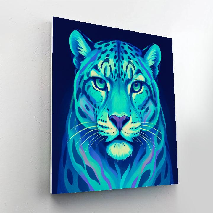 Aurora Gaze Snow Leopard Numbered painting kits