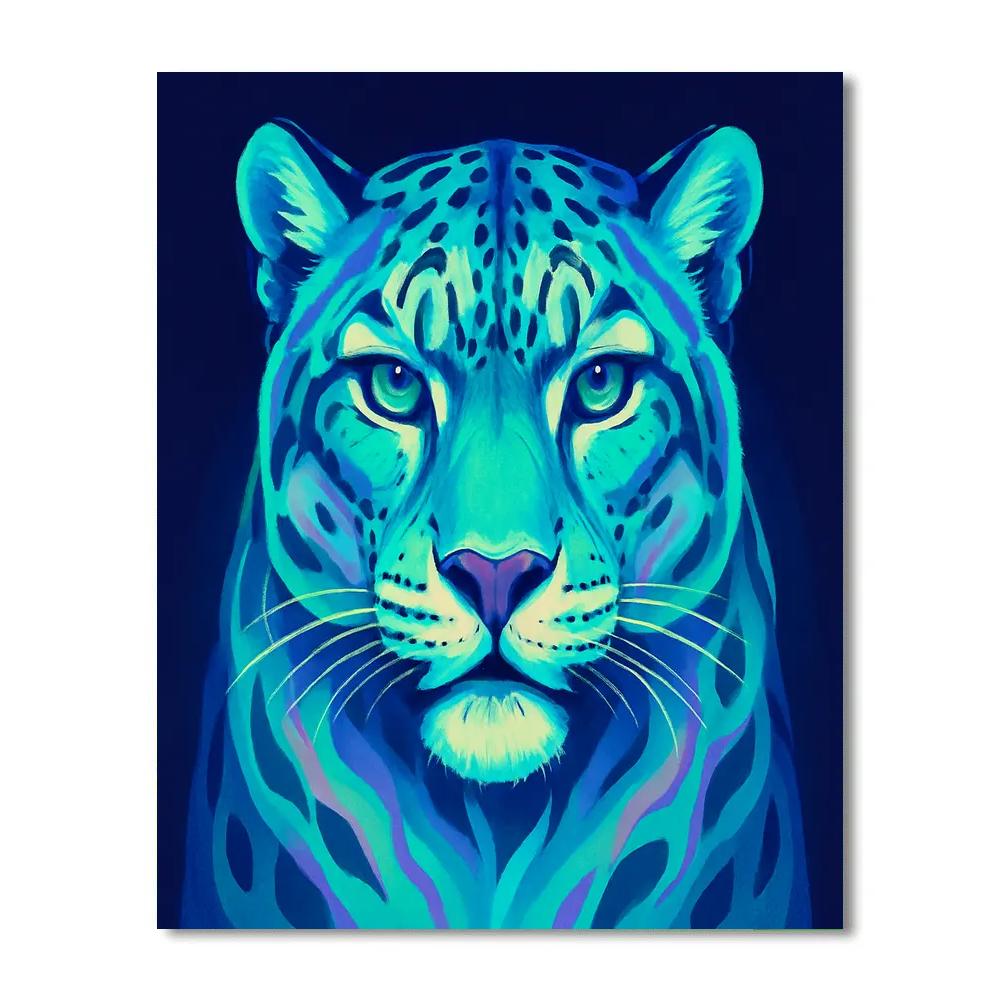 Aurora Gaze Snow Leopard Numbered painting kits