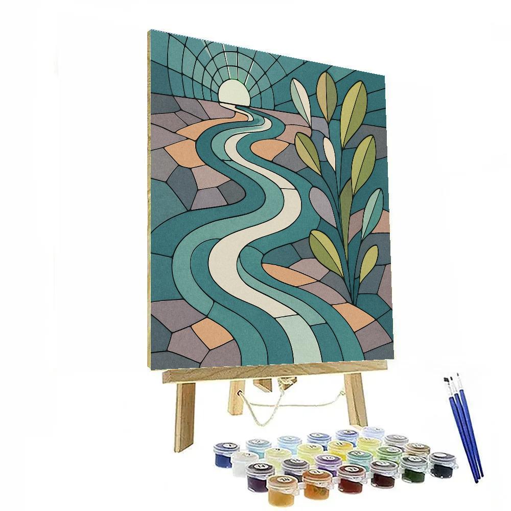 Tessellated Riverbed Abstract Paint by numbers art