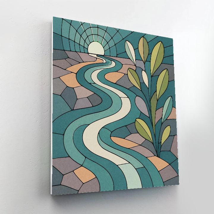 Tessellated Riverbed Abstract Paint by numbers art
