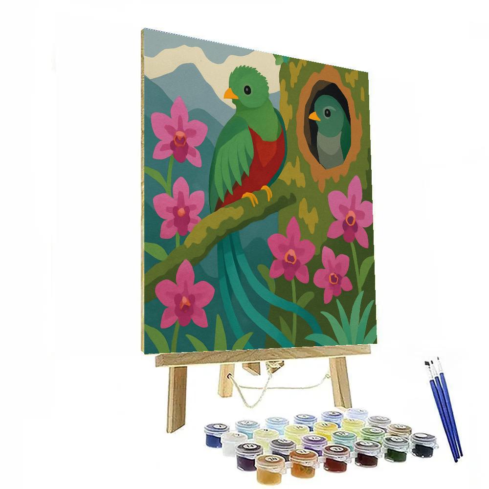 Cloud Forest Nesting With Birds Number painting