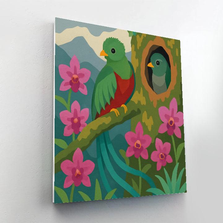 Cloud Forest Nesting With Birds Number painting