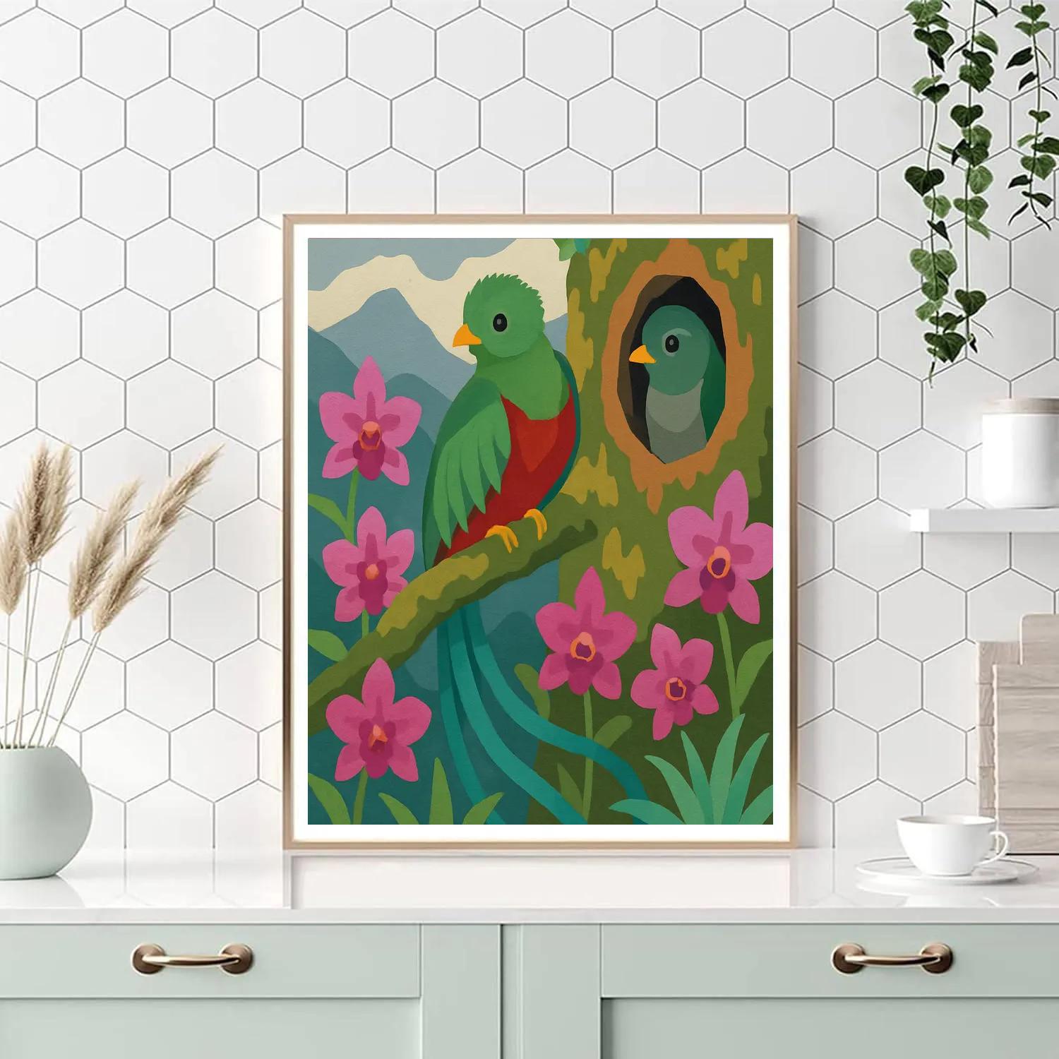 Cloud Forest Nesting With Birds Number painting