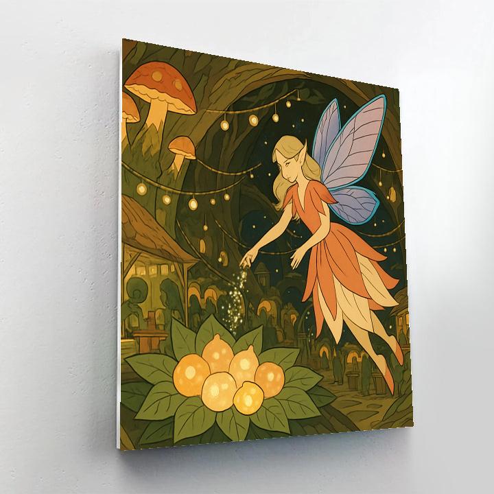 Lantern Market In Fairy Hollow paint by number