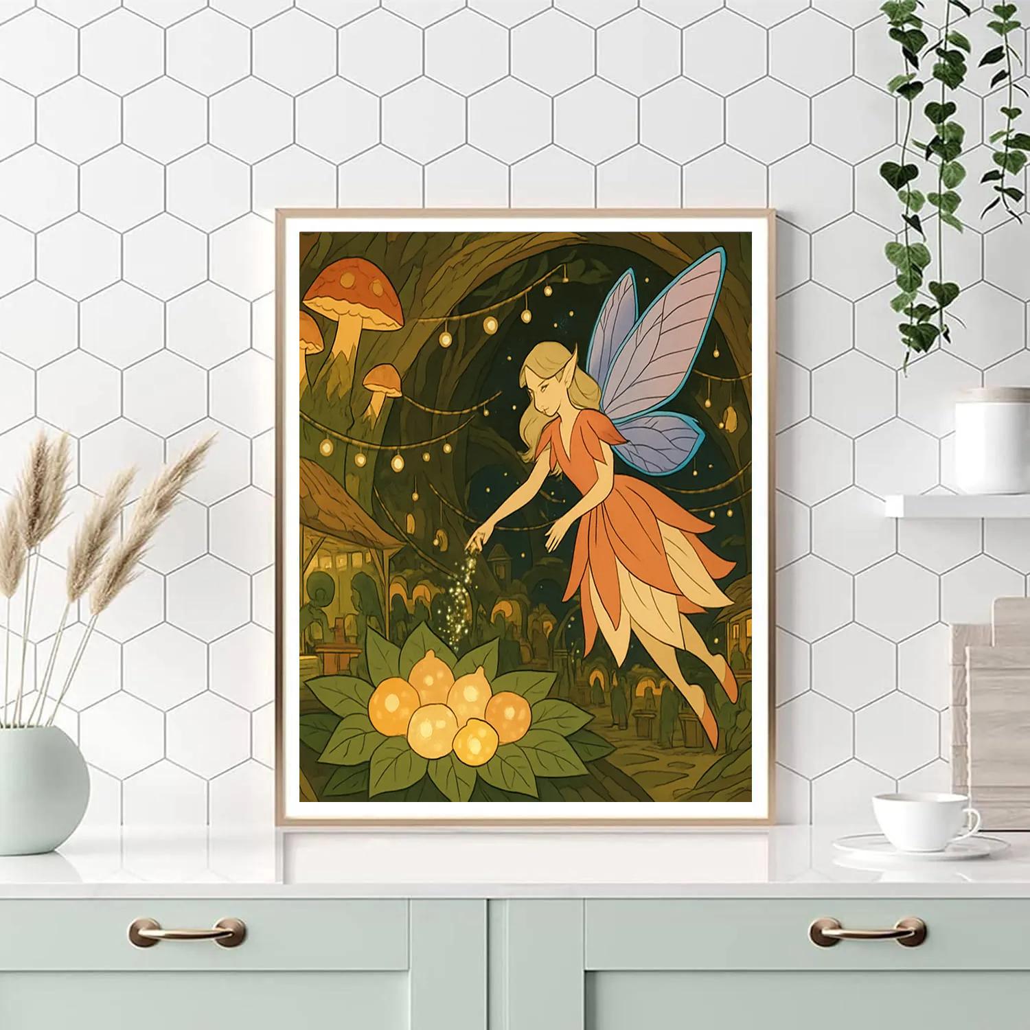 Lantern Market In Fairy Hollow paint by number