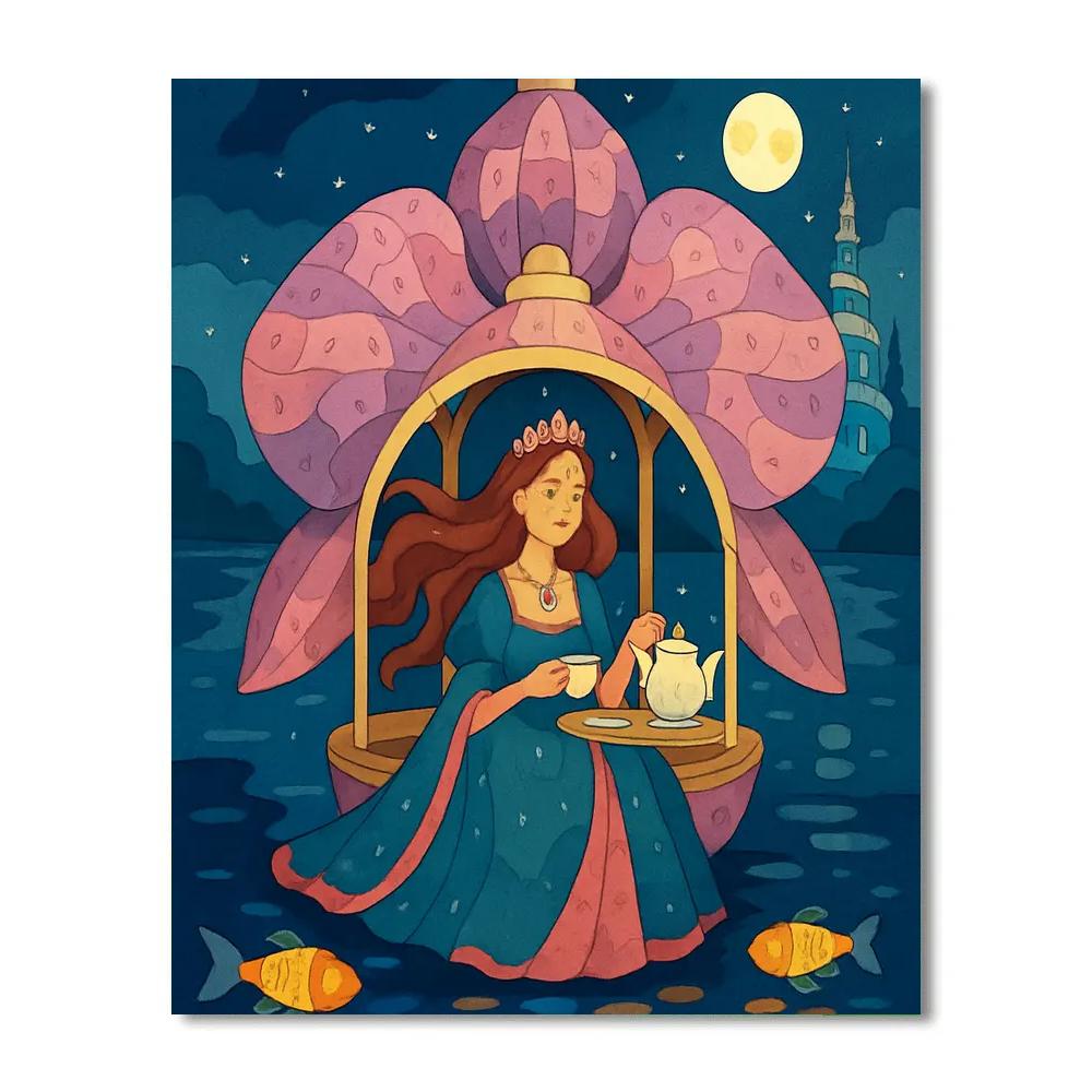 Starlit Orchid Princess Pavilion Numbered painting kits