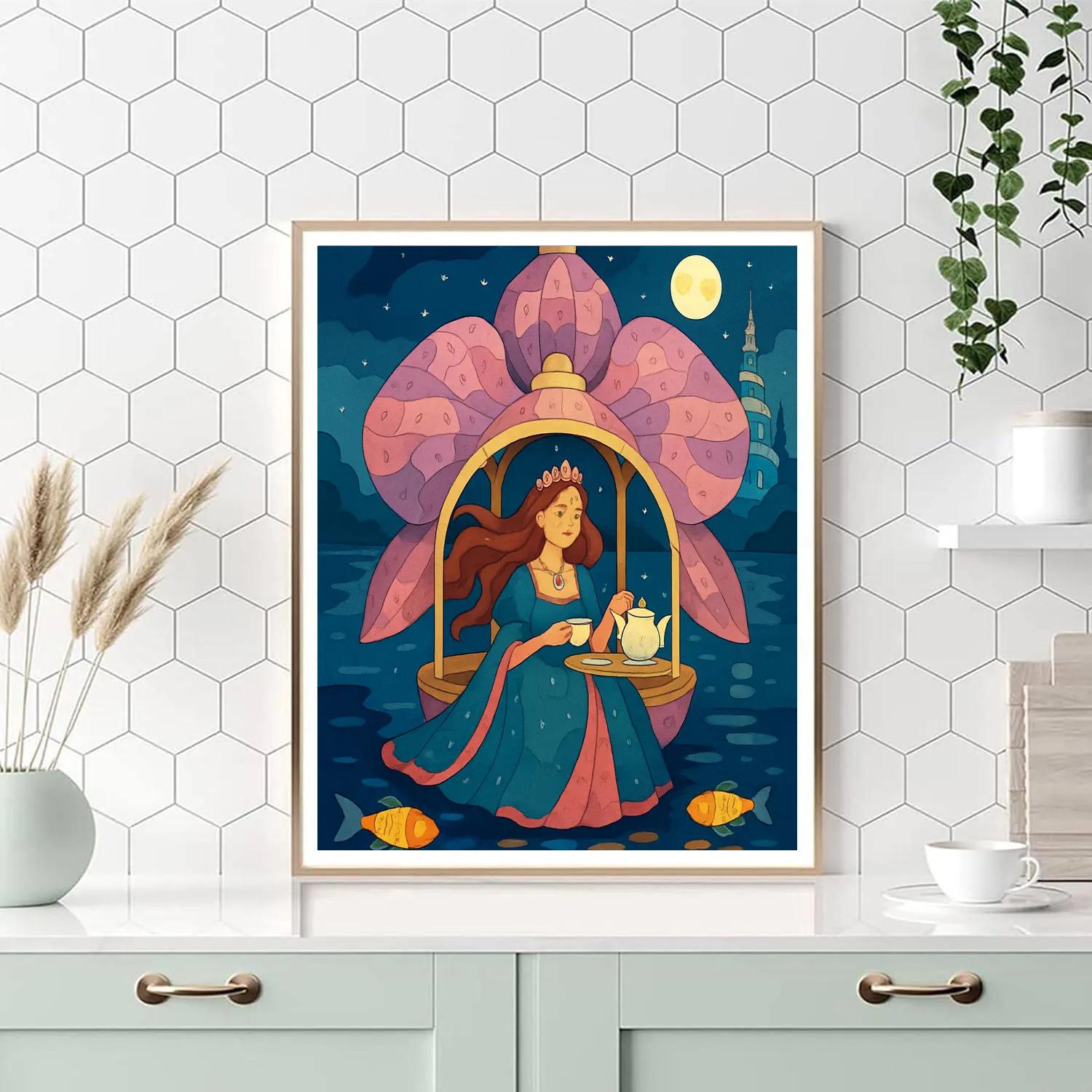 Starlit Orchid Princess Pavilion Numbered painting kits