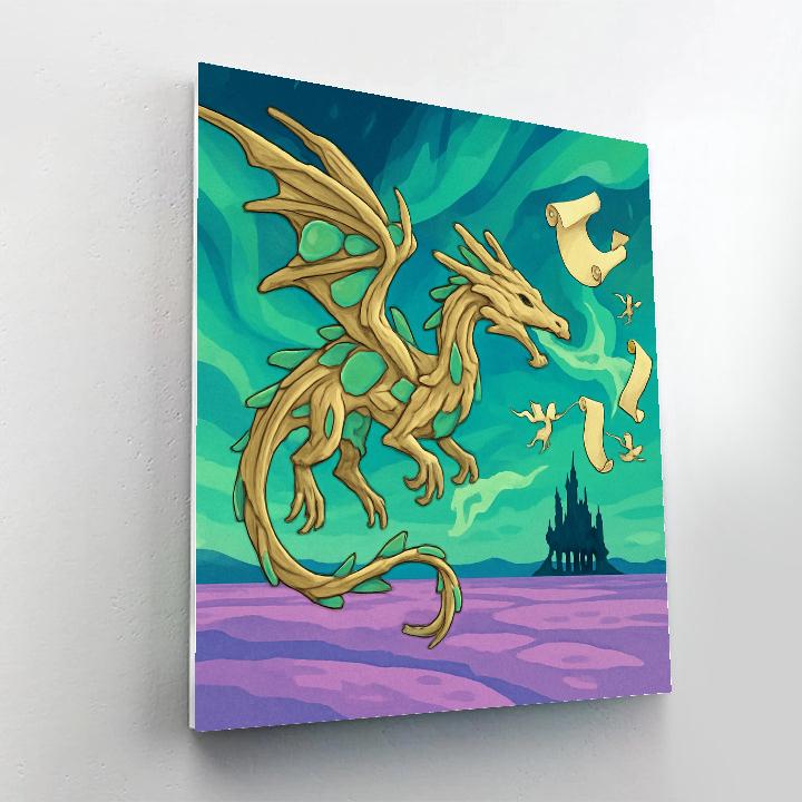Fantasy Driftwood Dragon Painting by numbers kit