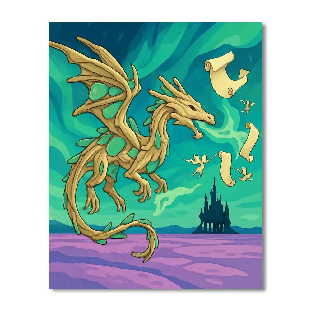 Fantasy Driftwood Dragon Painting by numbers kit