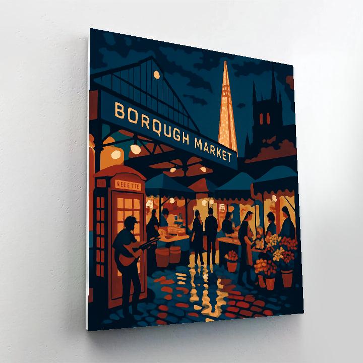 Midnight Market London Tapestry paint by number