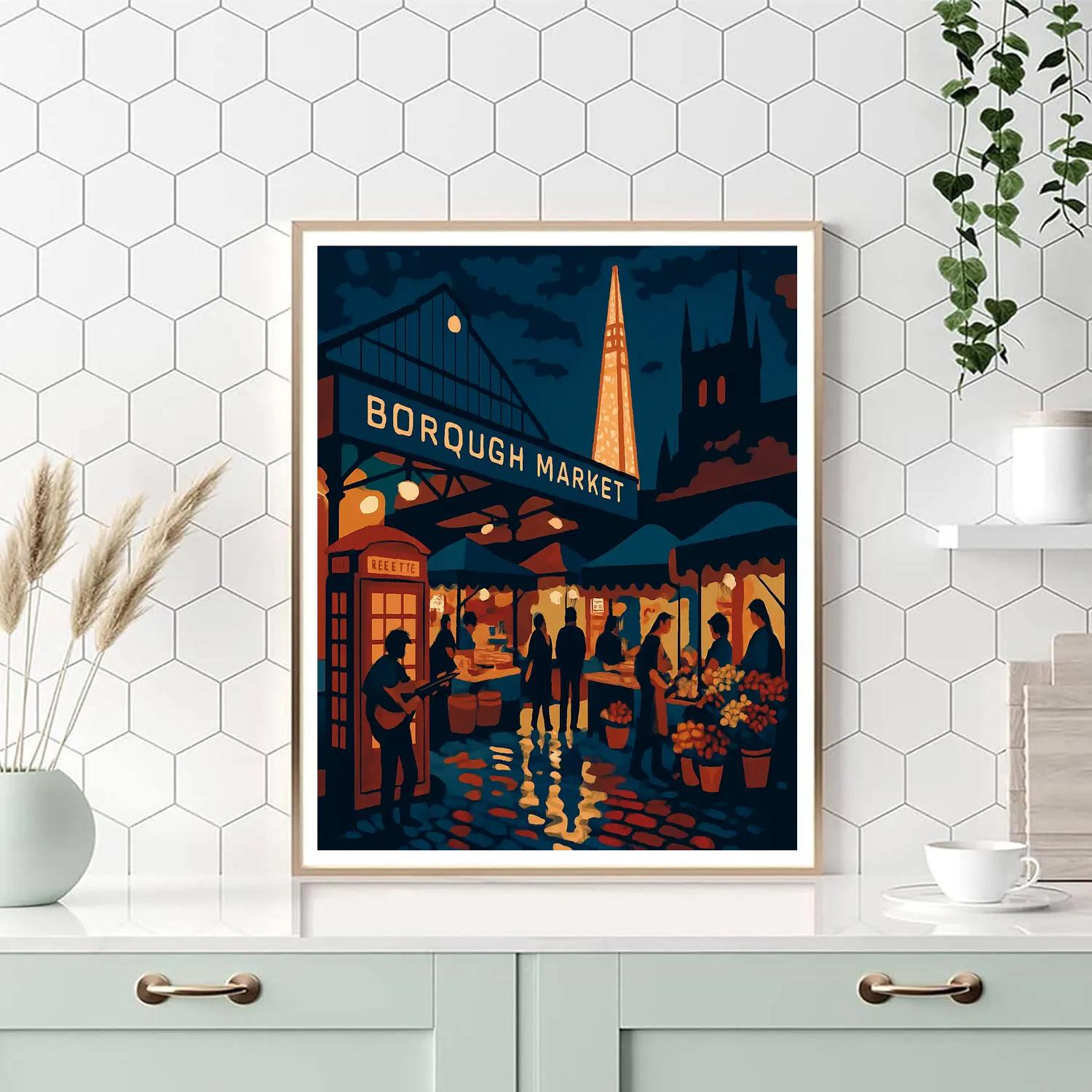 Midnight Market London Tapestry paint by number