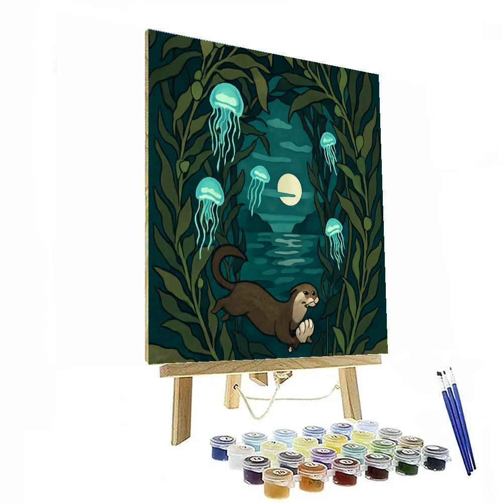Bioluminescent Ocean Kelp Cathedral Numbered painting kits