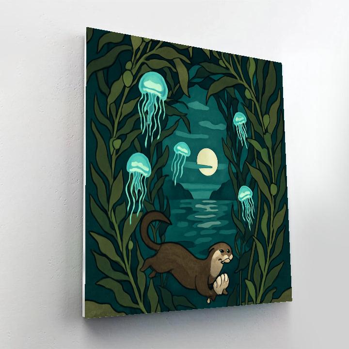 Bioluminescent Ocean Kelp Cathedral Numbered painting kits