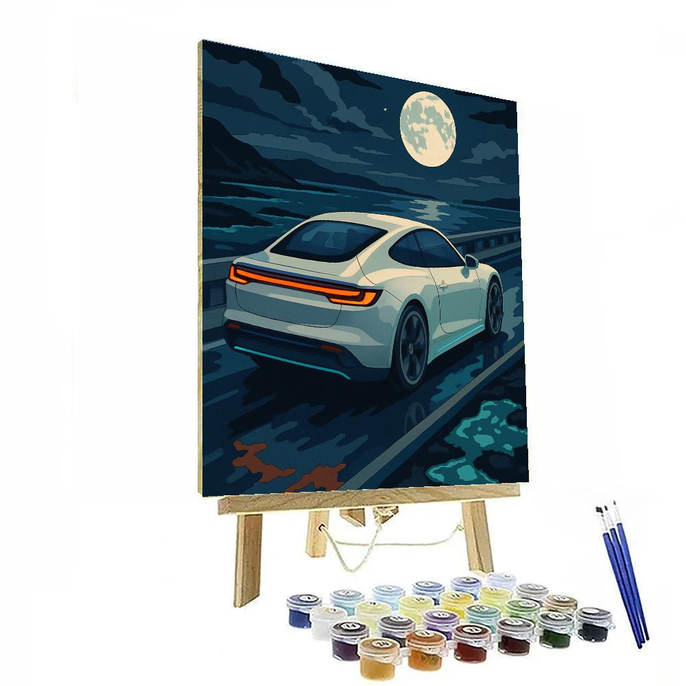 Cars Under The Bioluminescent Tideway DIY paint by numbers