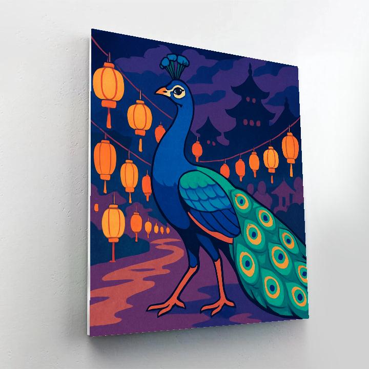 Festival Lantern Peacock Parade paint by numbers