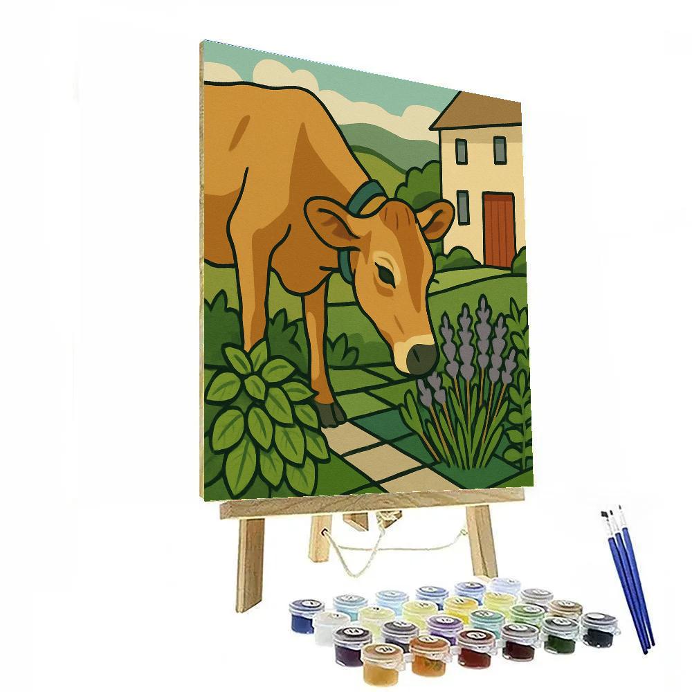 Sunlit Herb Garden Cow paint by number