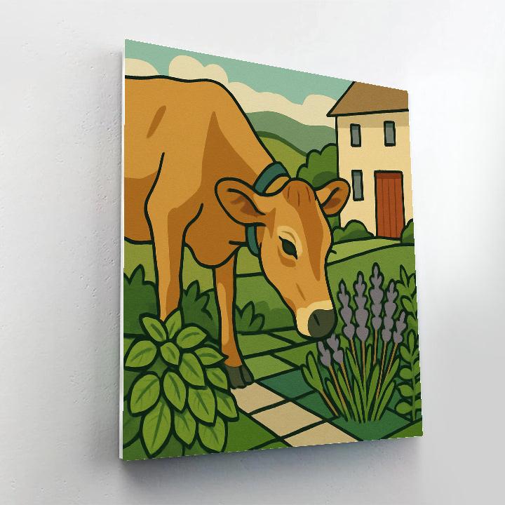 Sunlit Herb Garden Cow paint by number