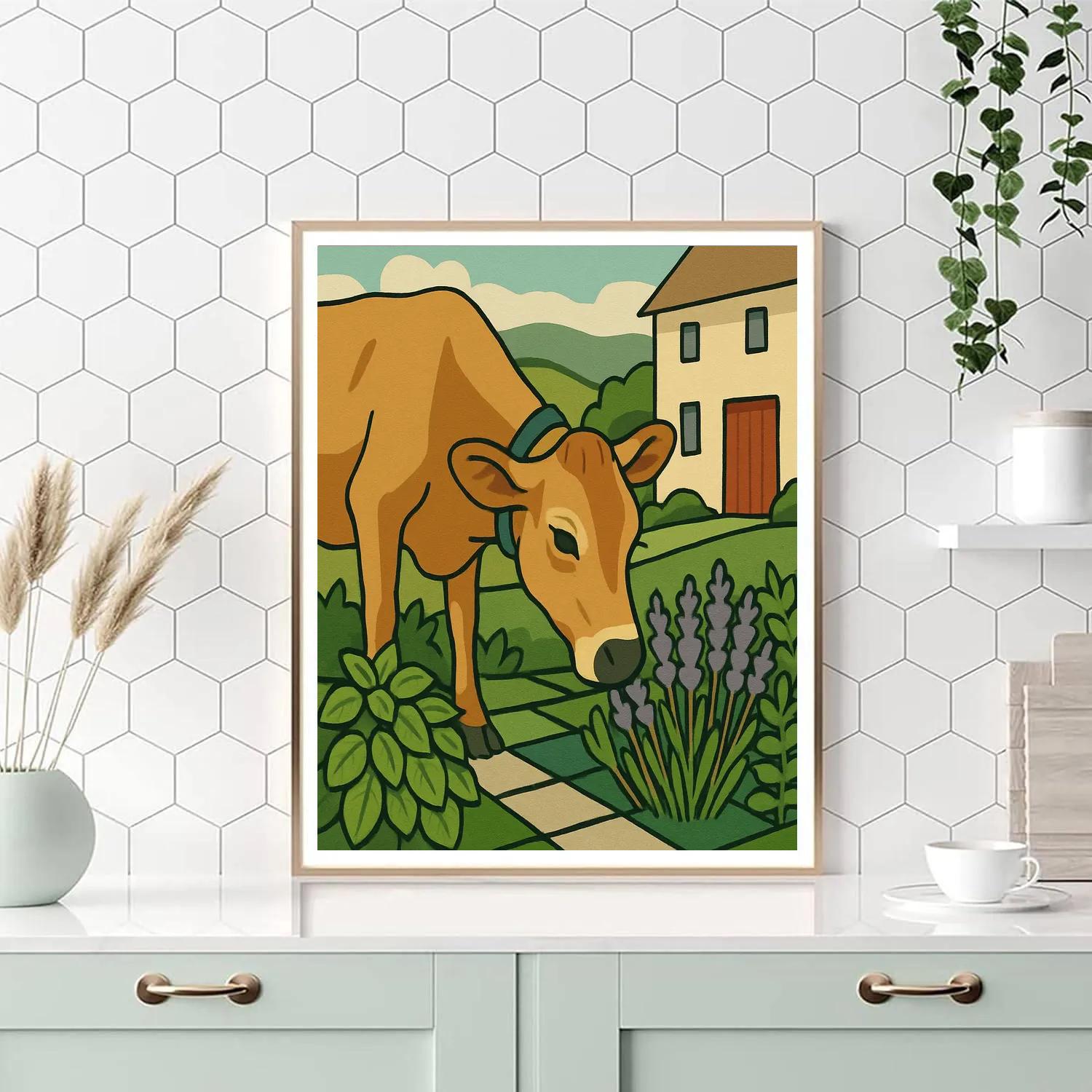 Sunlit Herb Garden Cow paint by number