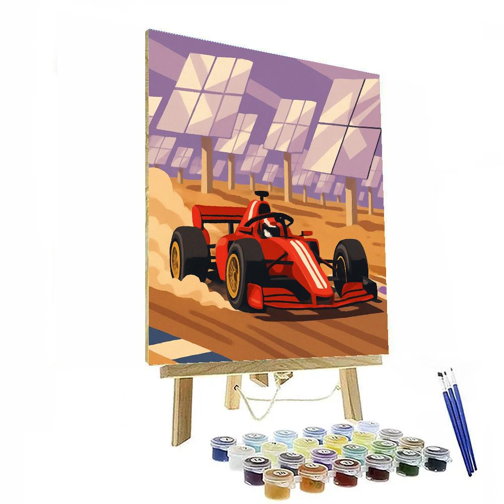 Solar Arcade Grand Prix With Cars Painting by numbers kit