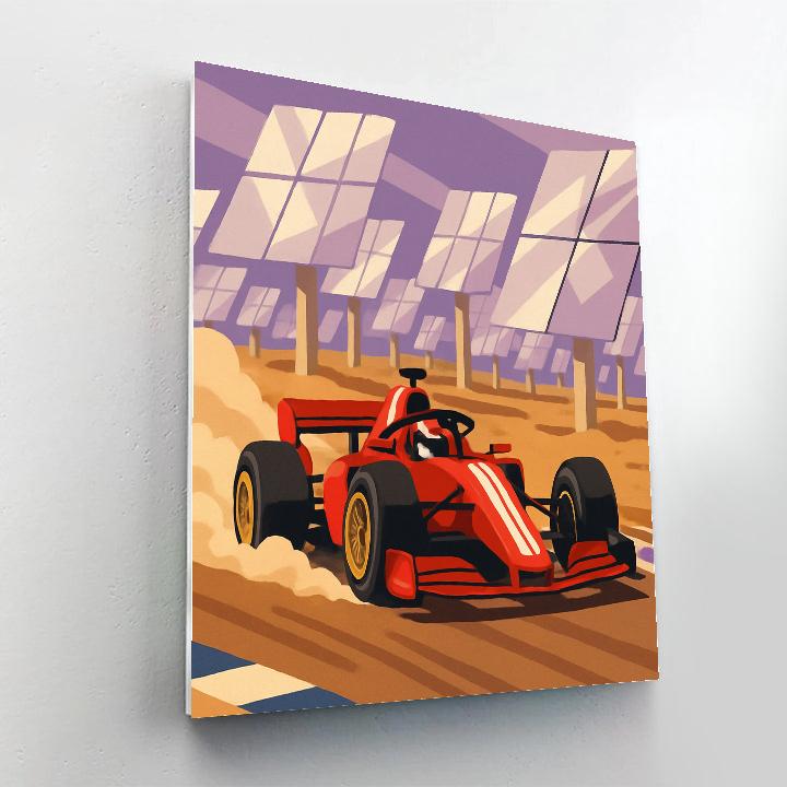 Solar Arcade Grand Prix With Cars Painting by numbers kit