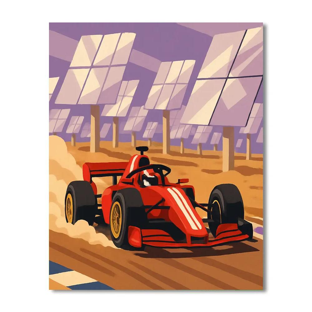 Solar Arcade Grand Prix With Cars Painting by numbers kit