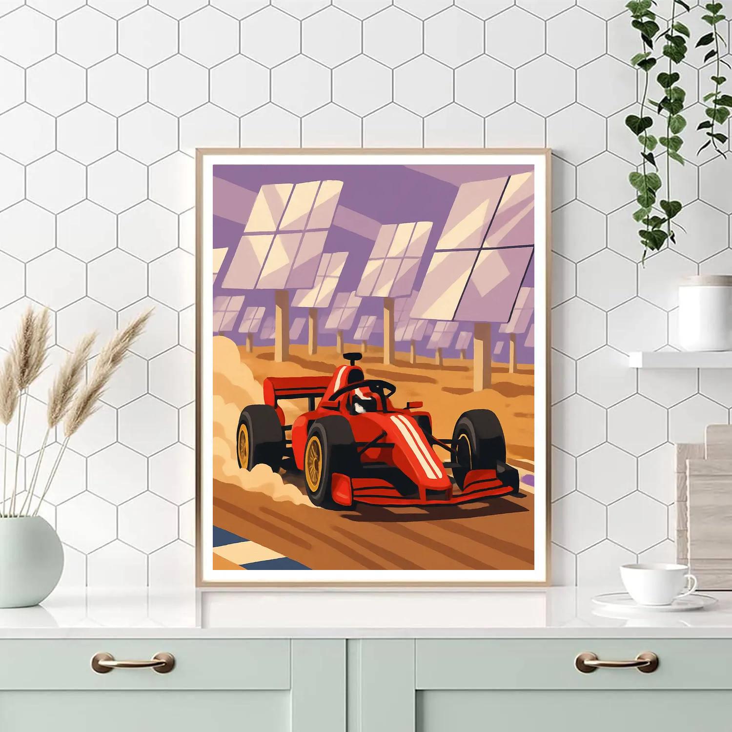 Solar Arcade Grand Prix With Cars Painting by numbers kit