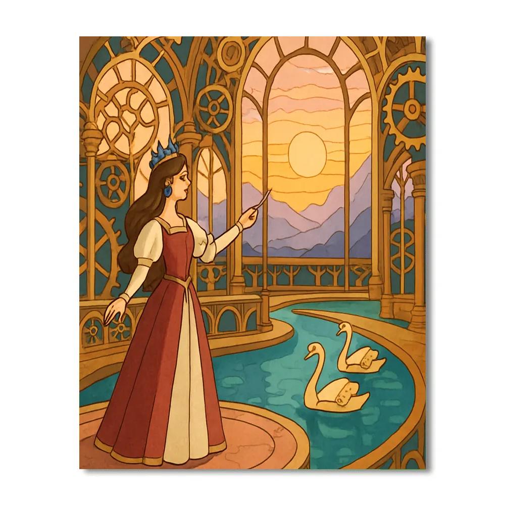 Clockwork Atrium With Princess Court Paint by numbers kits