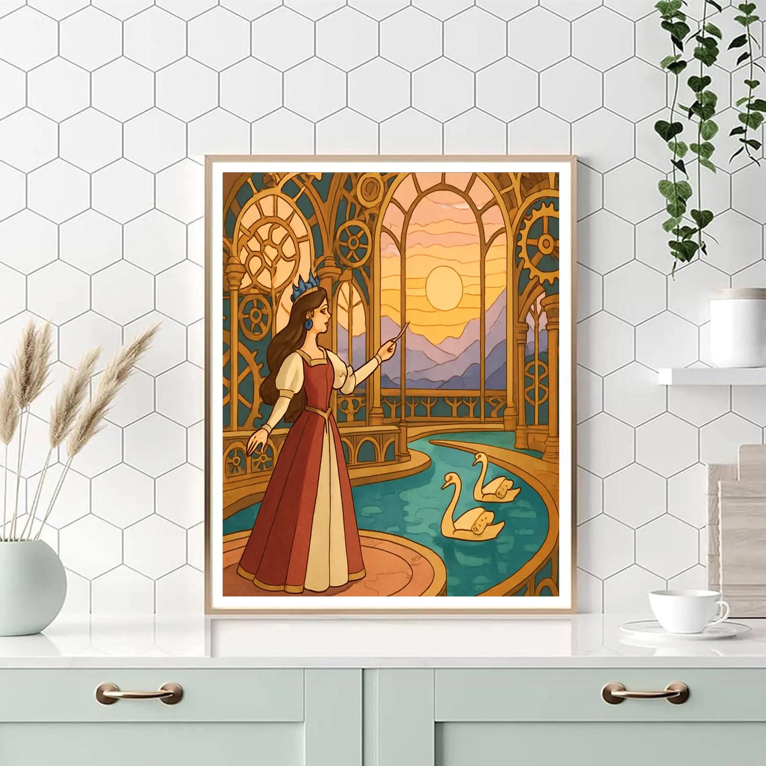 Clockwork Atrium With Princess Court Paint by numbers kits