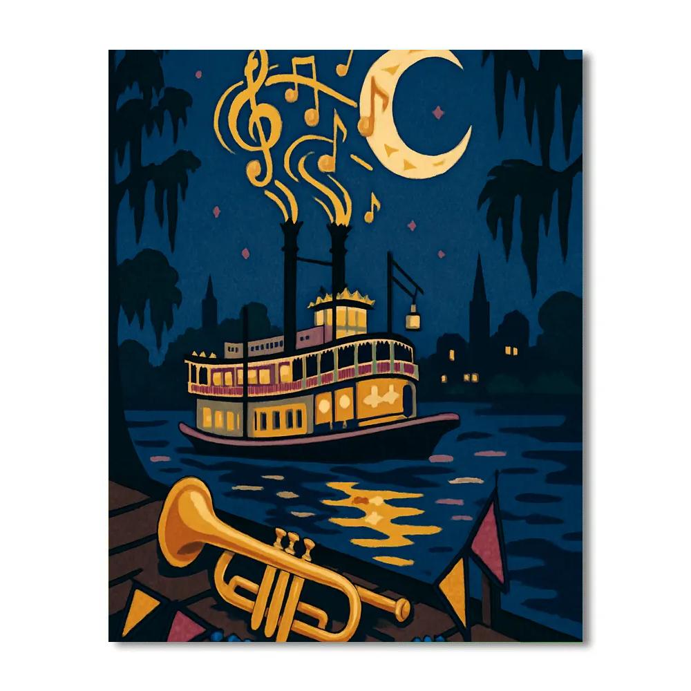 Bayou Jazz Poster USA Crafted paint by number