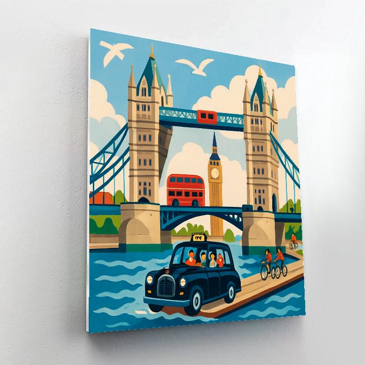 Skyline Over The Thames London Crafted Paint by numbers kits