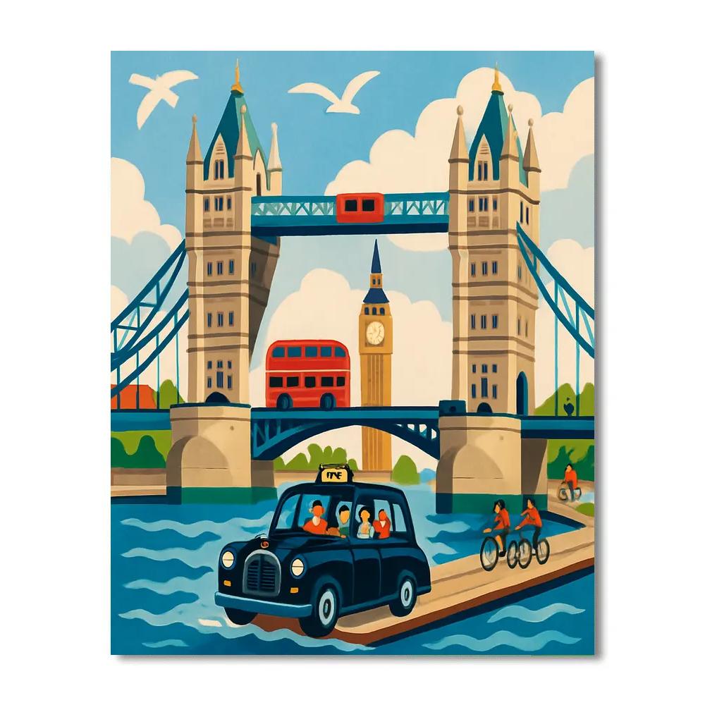 Skyline Over The Thames London Crafted Paint by numbers kits