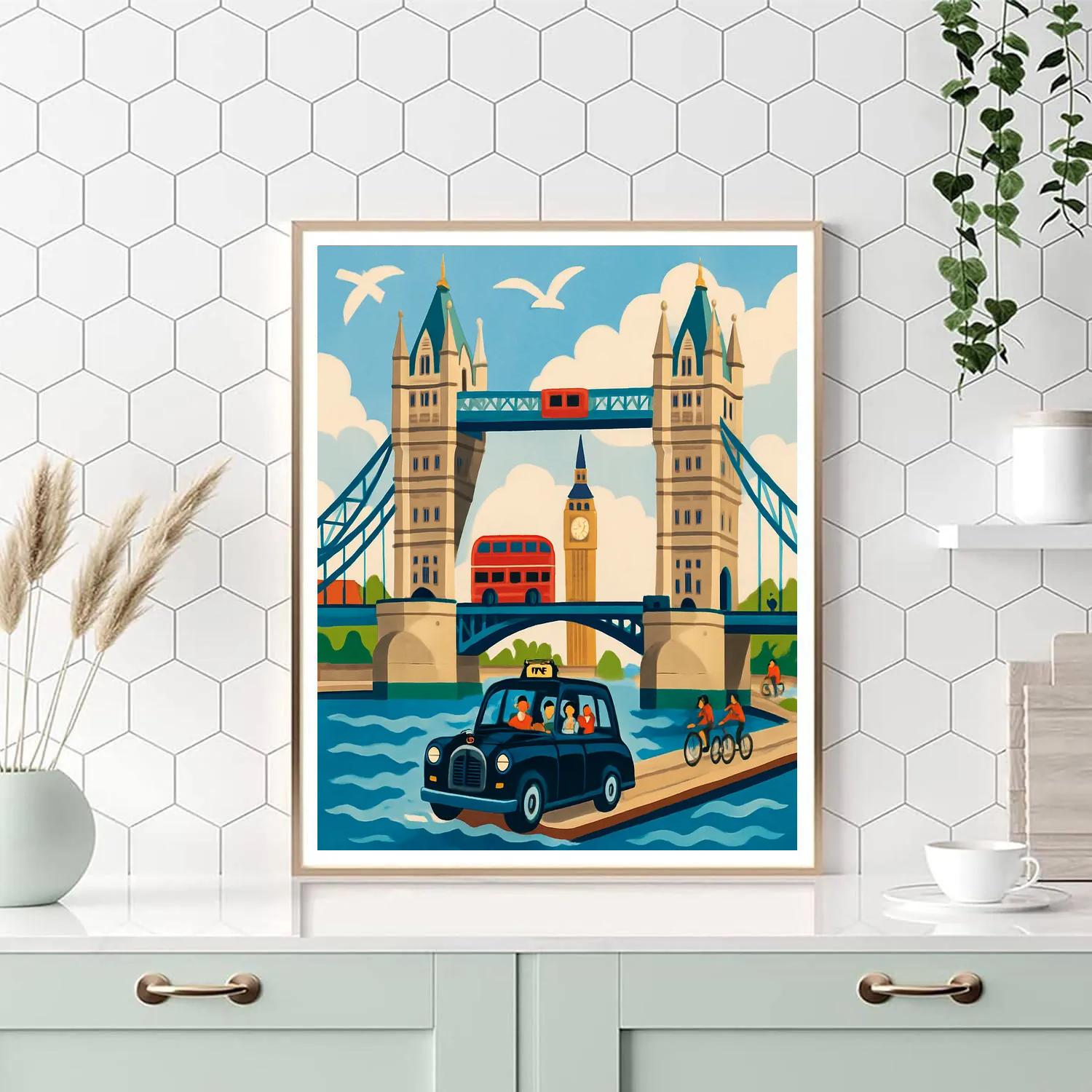 Skyline Over The Thames London Crafted Paint by numbers kits