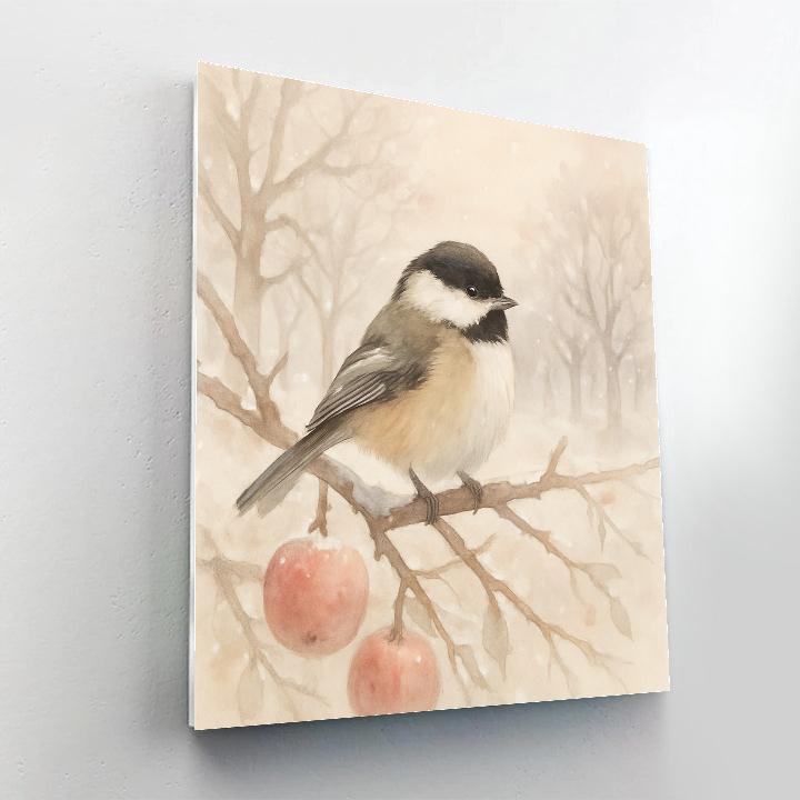 Snowy Orchard Chickadee Pause Paint by numbers kits