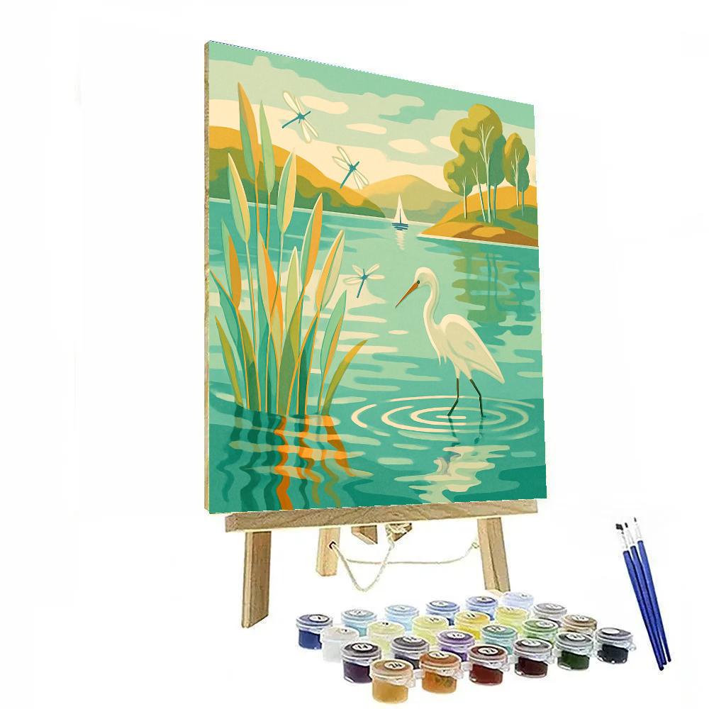 Glass Reed Cove With Lake Reflections paint by numbers