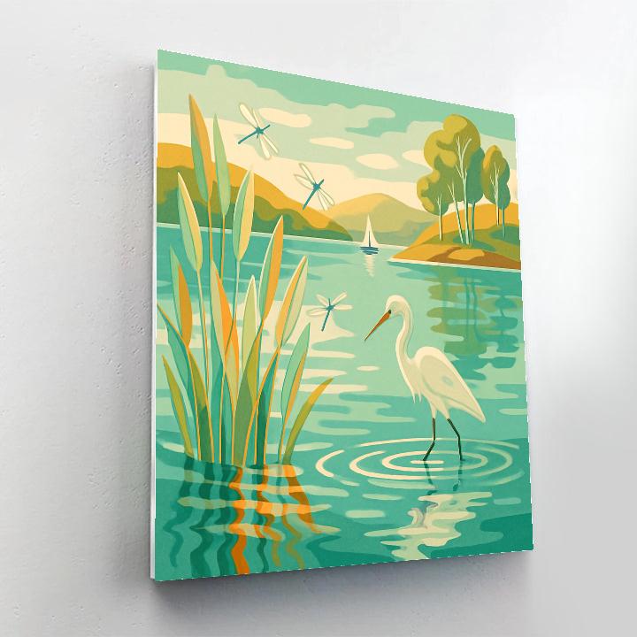 Glass Reed Cove With Lake Reflections paint by numbers