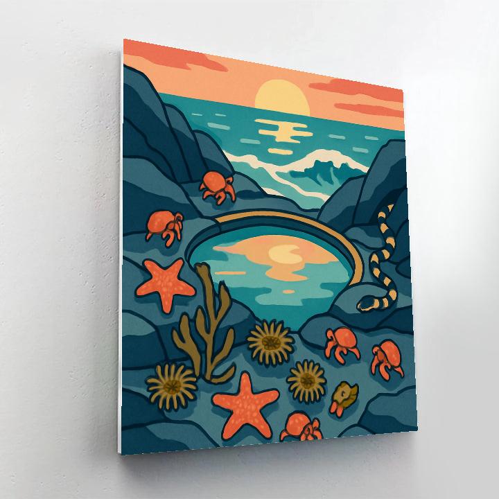 Tide Pool Observatory With Ocean Horizon paint by number