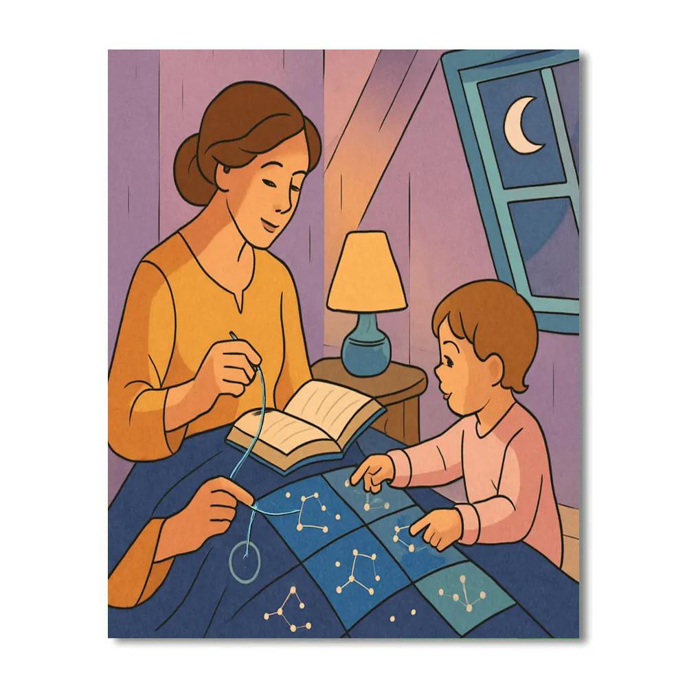 Storybook Quilt With Mother Constellations paint by color