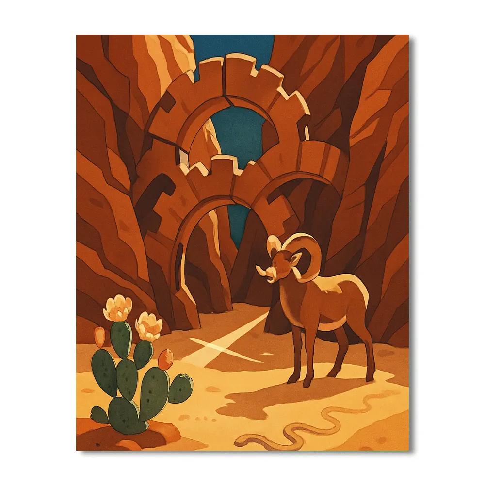 Canyon Clockwork With Desert Light Painting by numbers kit
