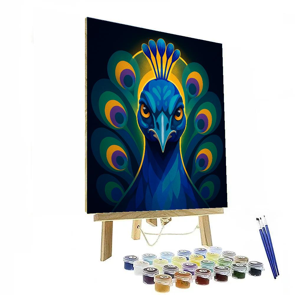 Celestial Fan Peacock paint by number