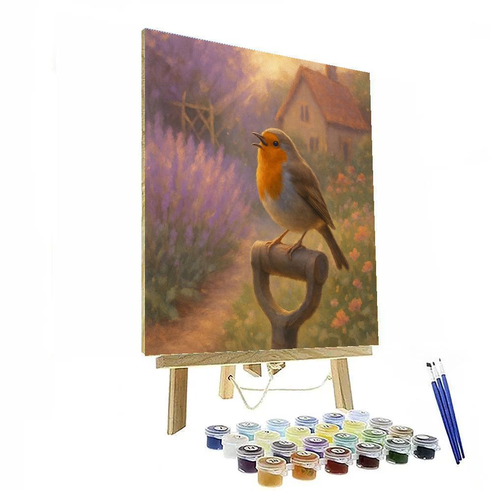 Lavender Garden Robin Song Numbered painting kits