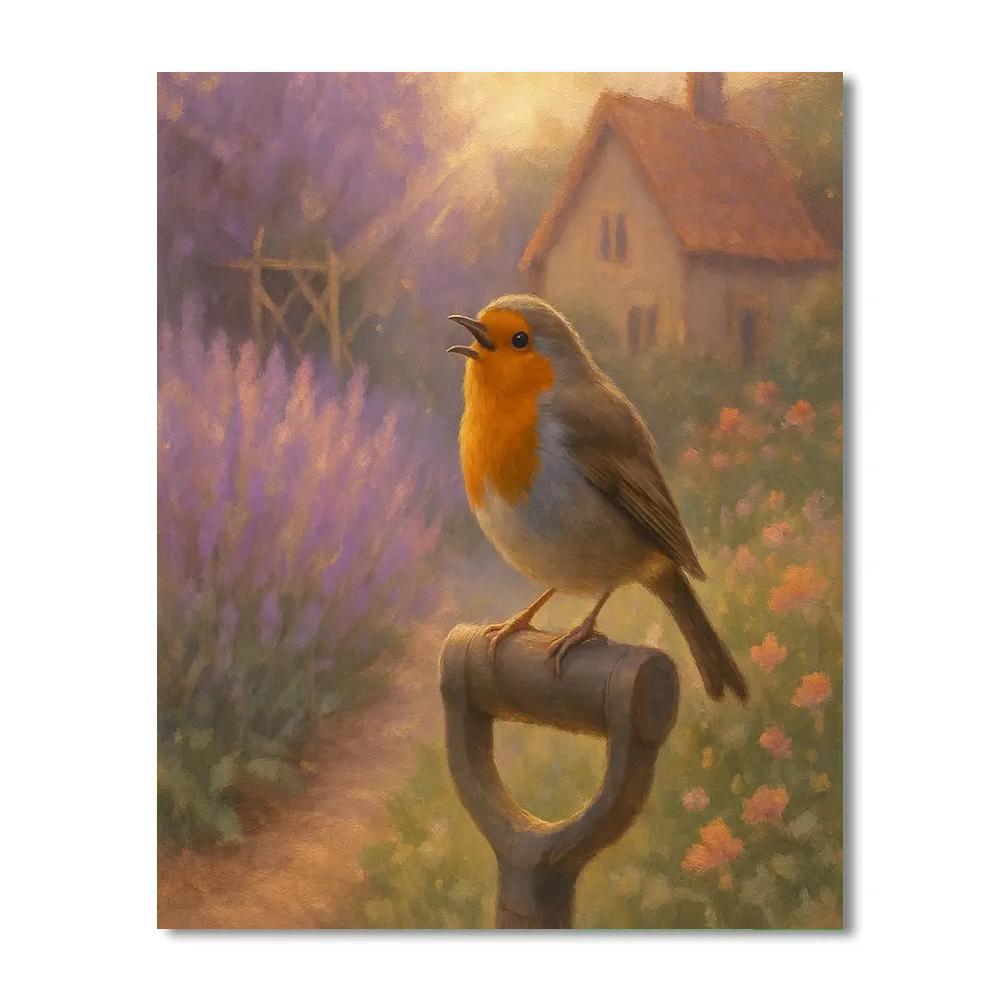 Lavender Garden Robin Song Numbered painting kits