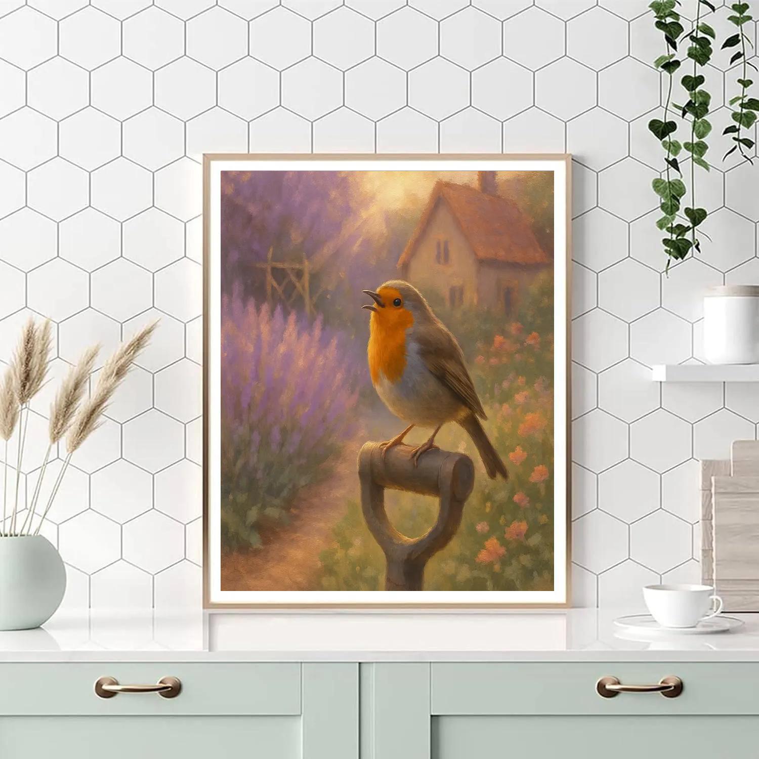 Lavender Garden Robin Song Numbered painting kits