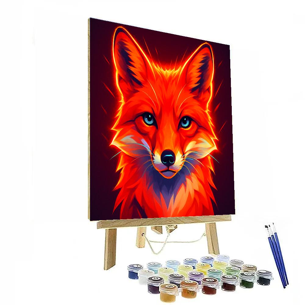 Solar Burst Red Fox Number painting