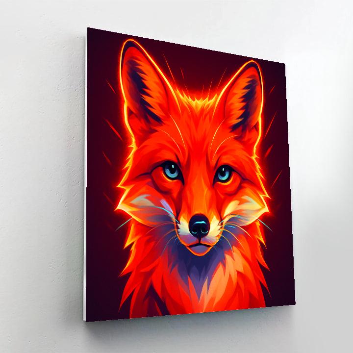 Solar Burst Red Fox Number painting