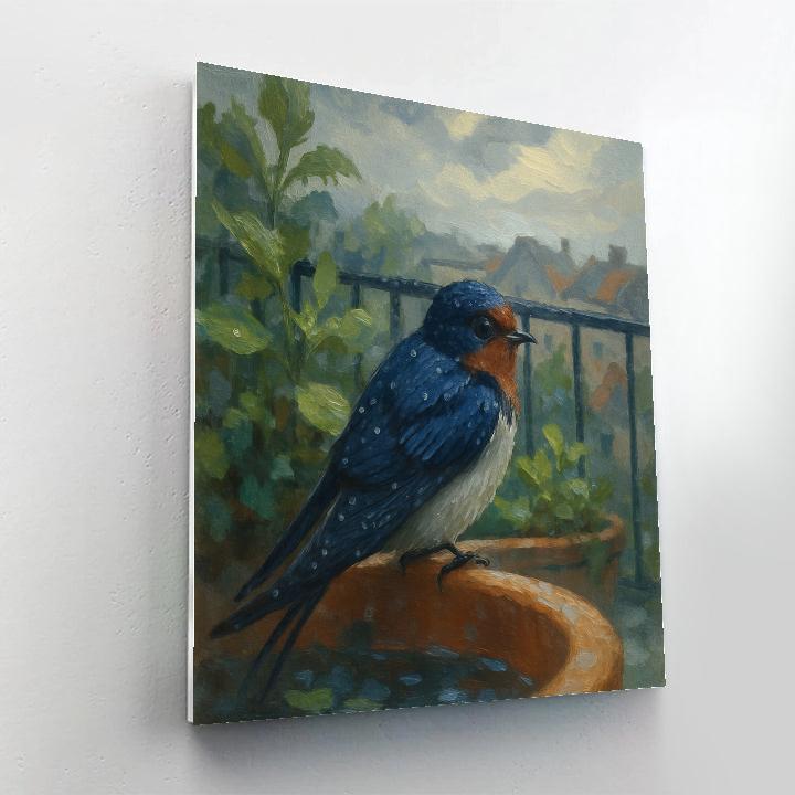 Rainwashed Balcony Swallow Rest painting number kit