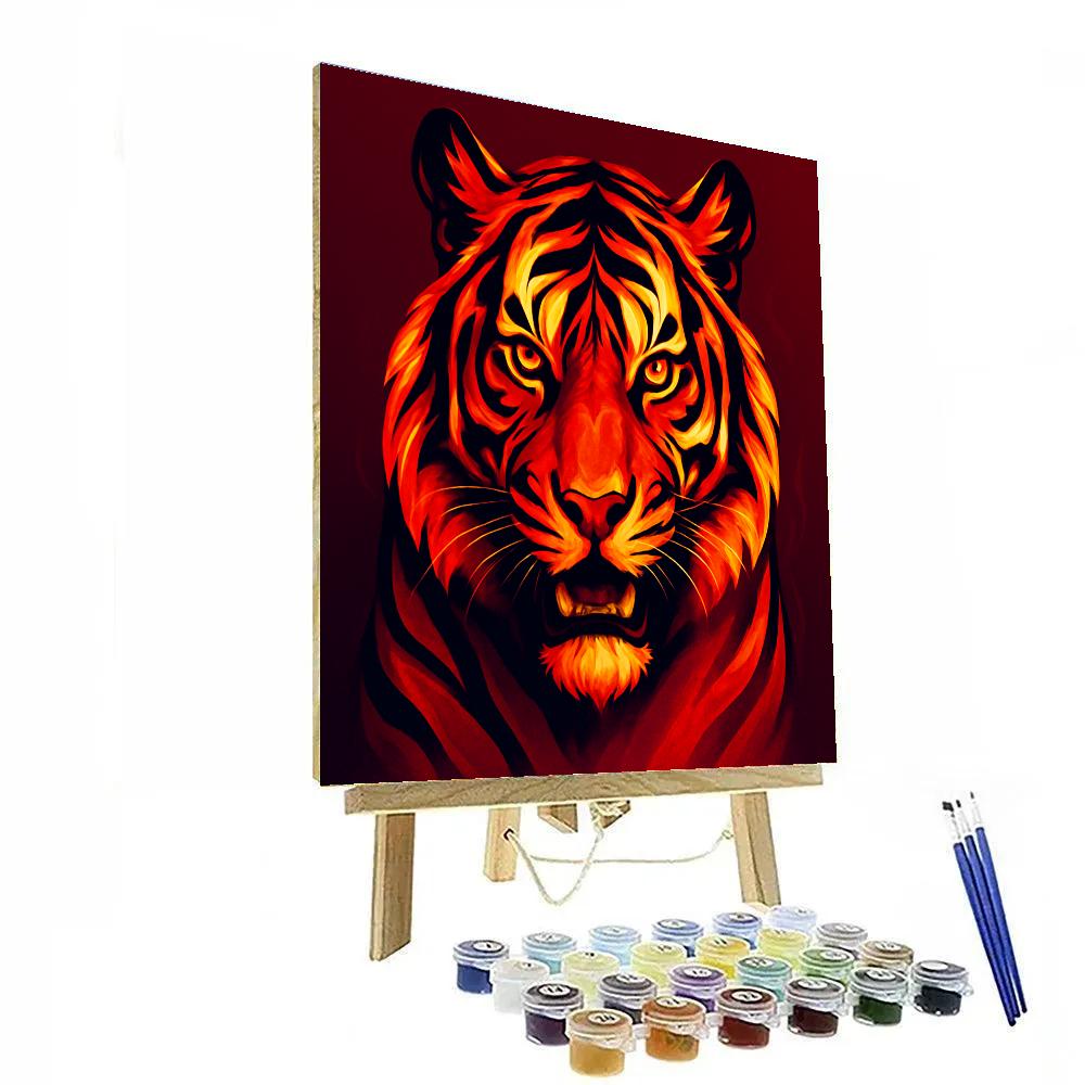 Inferno Stripe Tiger paint by number