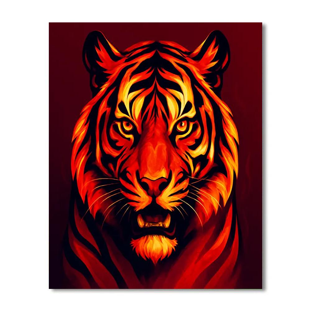 Inferno Stripe Tiger paint by number