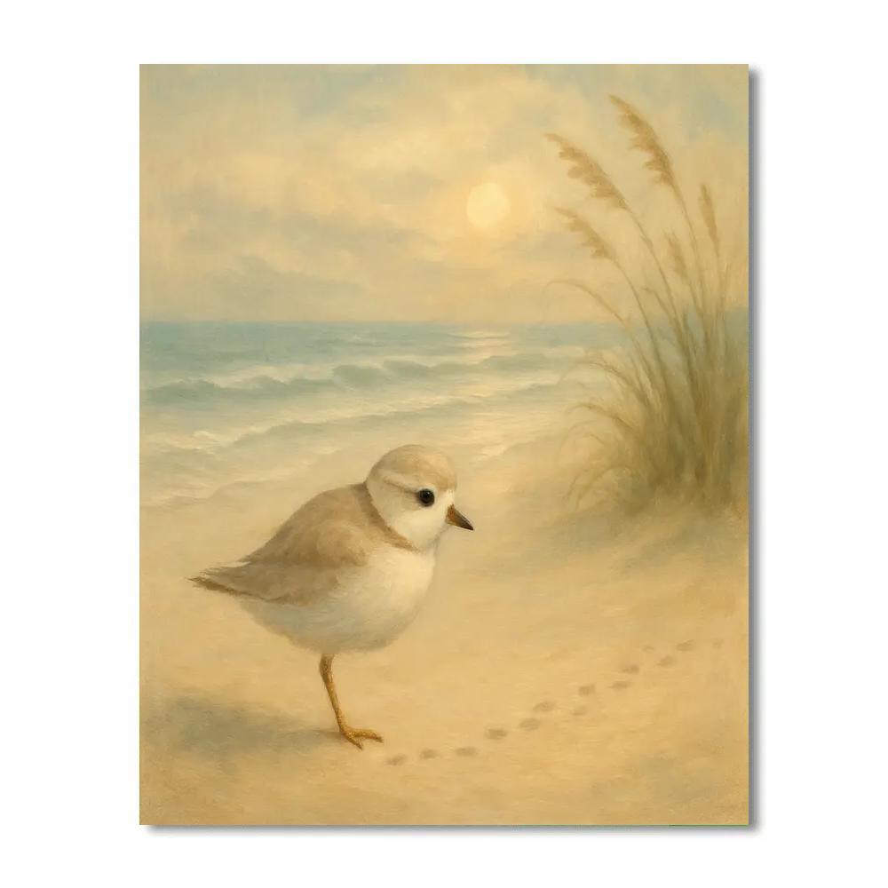 Seaside Dunes And Piping Plover Numbered painting kits
