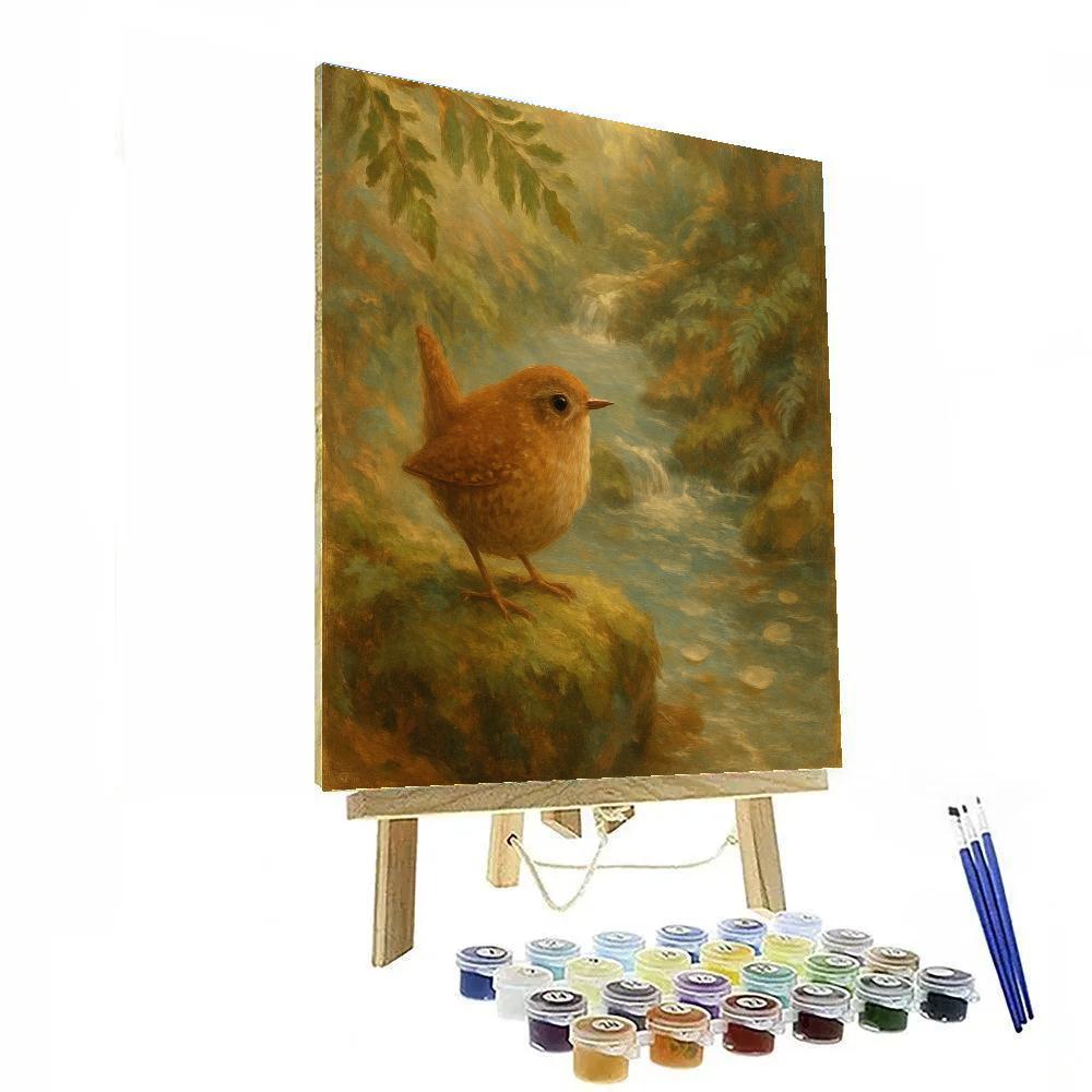 Mossy Brook Wren Hideaway painting number kit